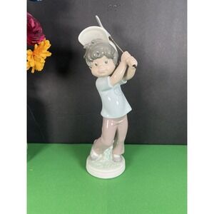 Lladro Sports Billy Golfer Vintage 1982 Lladro by Jose Roig Mint Condition 9.5'H